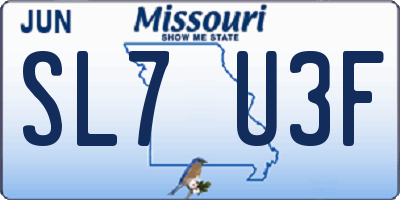 MO license plate SL7U3F