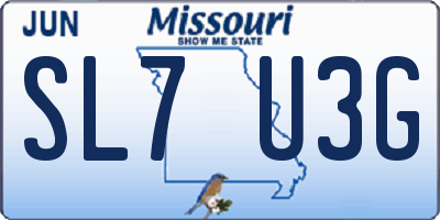 MO license plate SL7U3G