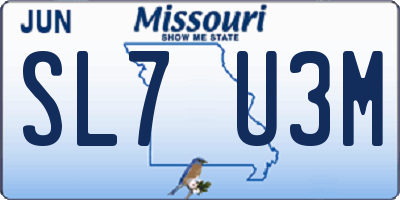 MO license plate SL7U3M