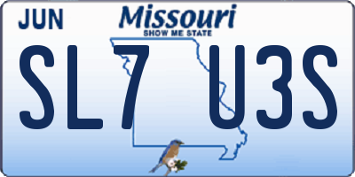 MO license plate SL7U3S