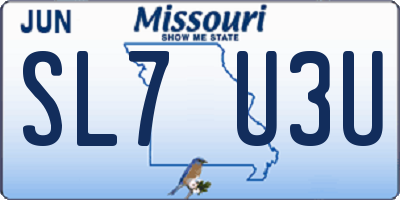 MO license plate SL7U3U