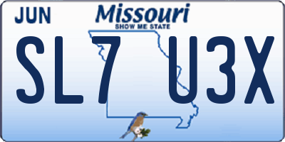 MO license plate SL7U3X