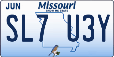 MO license plate SL7U3Y