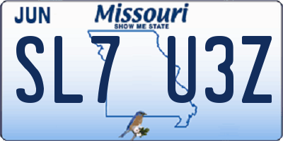 MO license plate SL7U3Z