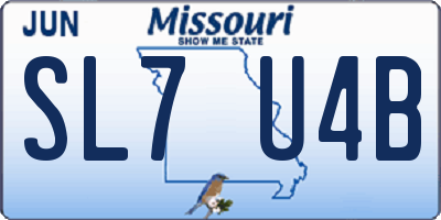 MO license plate SL7U4B