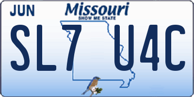MO license plate SL7U4C