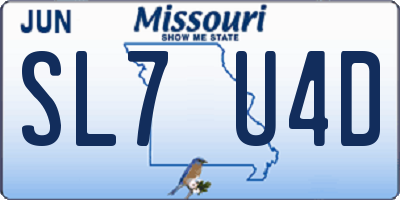 MO license plate SL7U4D