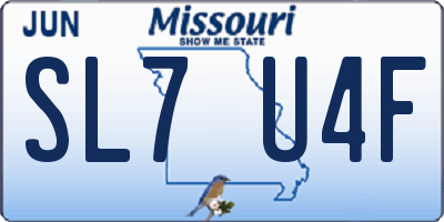 MO license plate SL7U4F