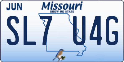 MO license plate SL7U4G