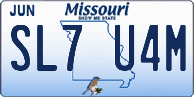 MO license plate SL7U4M