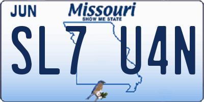 MO license plate SL7U4N