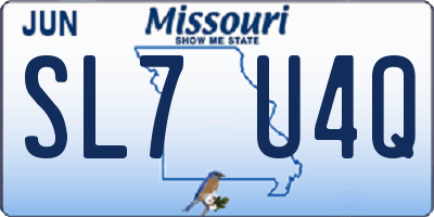MO license plate SL7U4Q