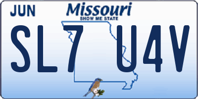 MO license plate SL7U4V