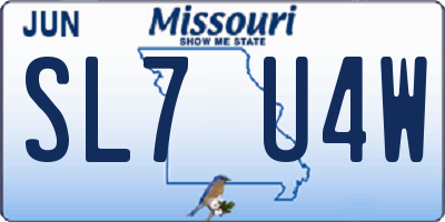 MO license plate SL7U4W