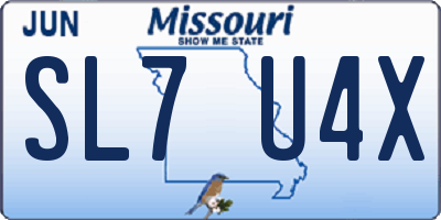MO license plate SL7U4X