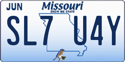 MO license plate SL7U4Y