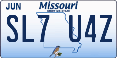MO license plate SL7U4Z
