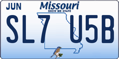 MO license plate SL7U5B