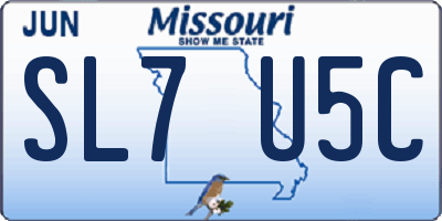 MO license plate SL7U5C