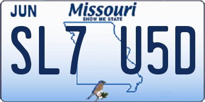 MO license plate SL7U5D