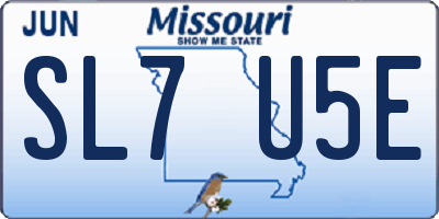 MO license plate SL7U5E