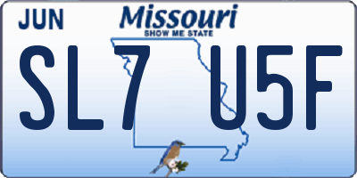 MO license plate SL7U5F