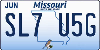 MO license plate SL7U5G