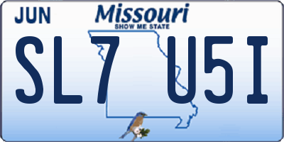 MO license plate SL7U5I