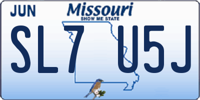 MO license plate SL7U5J