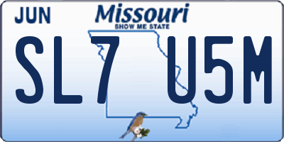 MO license plate SL7U5M