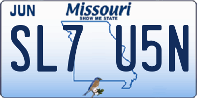 MO license plate SL7U5N