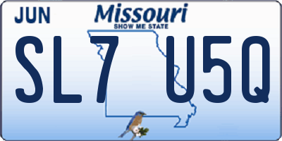 MO license plate SL7U5Q