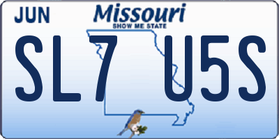 MO license plate SL7U5S