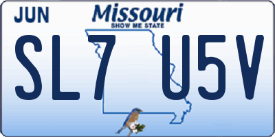 MO license plate SL7U5V