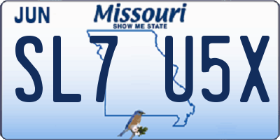 MO license plate SL7U5X