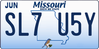 MO license plate SL7U5Y