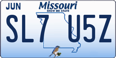 MO license plate SL7U5Z