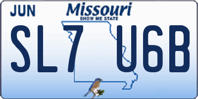 MO license plate SL7U6B