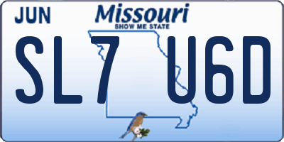 MO license plate SL7U6D