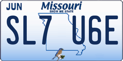 MO license plate SL7U6E