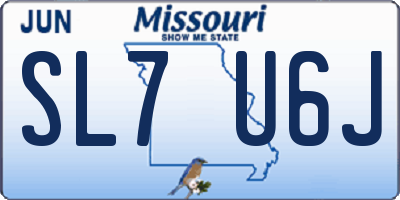 MO license plate SL7U6J