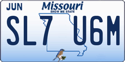 MO license plate SL7U6M