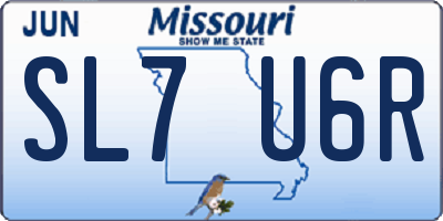 MO license plate SL7U6R