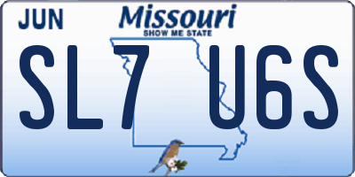 MO license plate SL7U6S