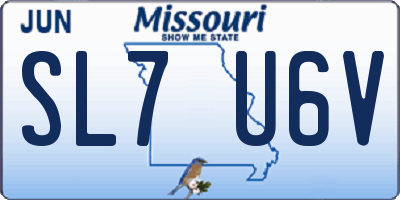 MO license plate SL7U6V