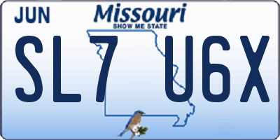 MO license plate SL7U6X