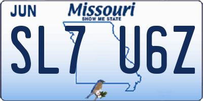 MO license plate SL7U6Z