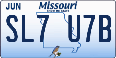 MO license plate SL7U7B