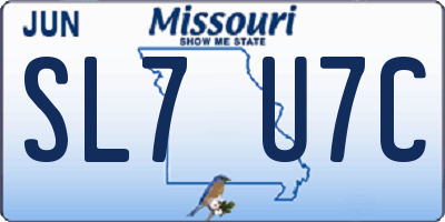 MO license plate SL7U7C