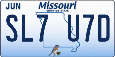 MO license plate SL7U7D